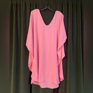 Trina Turk Pink Flowing V-Neck Tunic